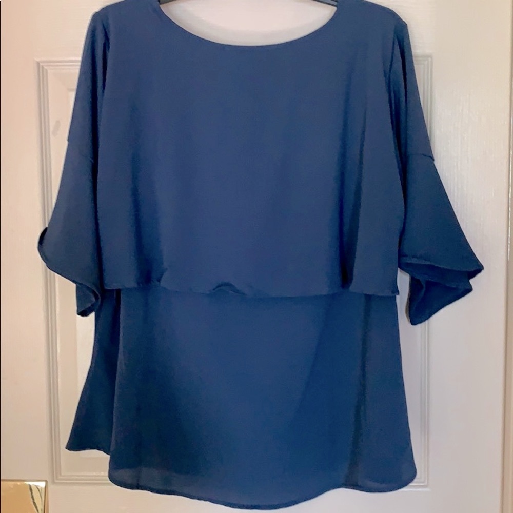 AUGUST SILK RUFFLE TOP - Picture 6 of 7